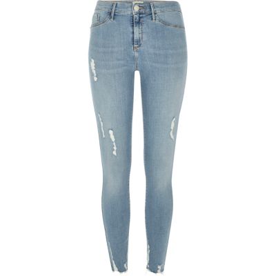 Light blue ripped Molly jeggings